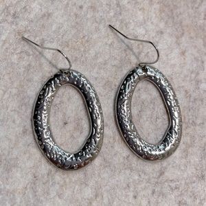Silver Oval Earrings